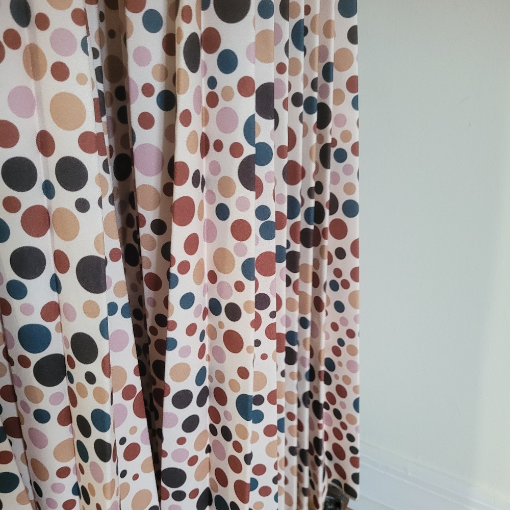 Annah Hariri Rainbow Polka Dot Pleated Long Sleeve Maxi Dress Size 8 - Picture 6 of 16